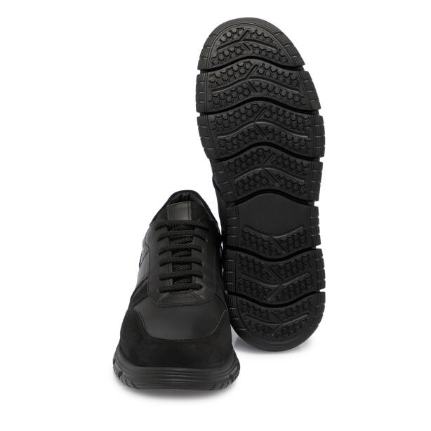 Siyah Deri Erkek Sneaker - E25S1AY57511-A23 - 4