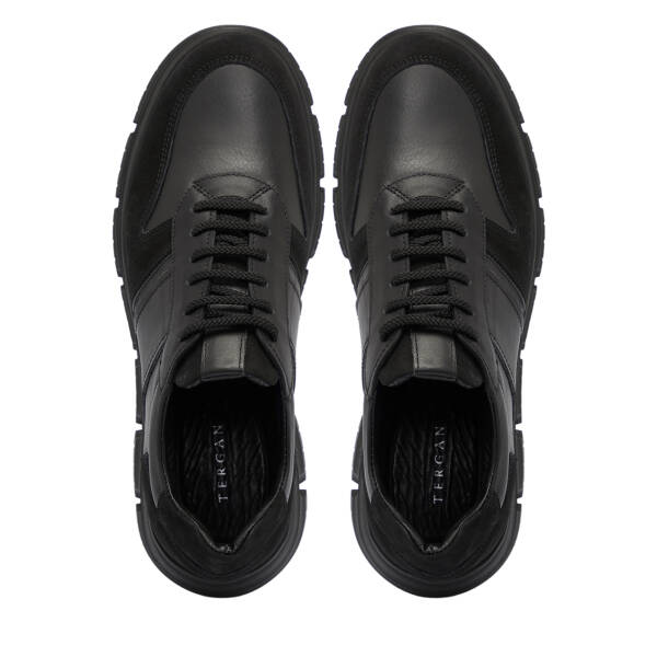 Siyah Deri Erkek Sneaker - E25S1AY57511-A23 - 5