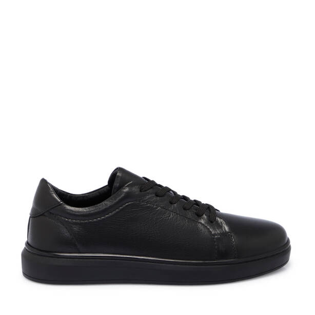 Siyah Deri Erkek Sneaker - E25S1AY57520-A23 - 3