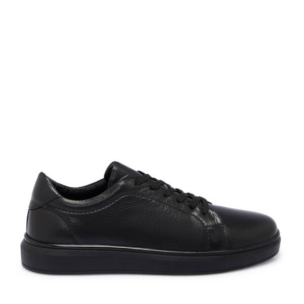 Siyah Deri Erkek Sneaker - E25S1AY57520-A23 - 3