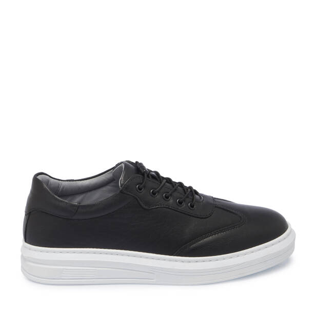 Siyah Deri Erkek Sneaker - E25S1AY57526-A23 - 3