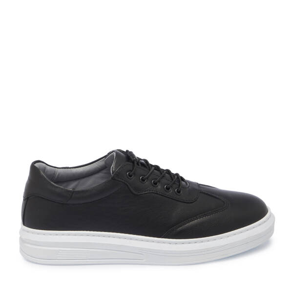 Siyah Deri Erkek Sneaker - E25S1AY57526-A23 - 3