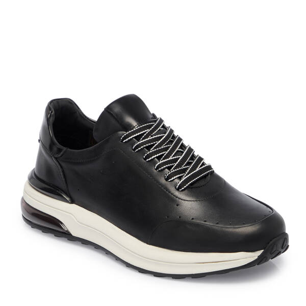 Siyah Deri Erkek Sneaker - E25S1AY57528-A23 - 1