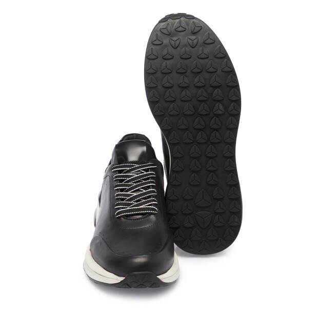 Siyah Deri Erkek Sneaker - E25S1AY57528-A23 - 4