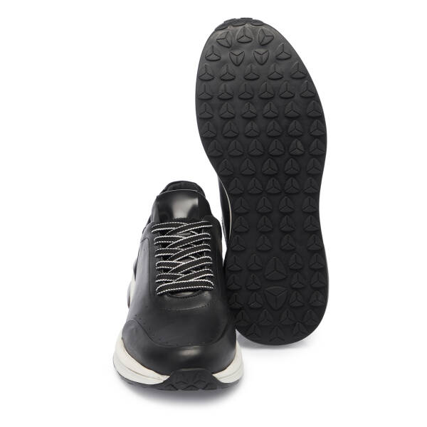 Siyah Deri Erkek Sneaker - E25S1AY57528-A23 - 4