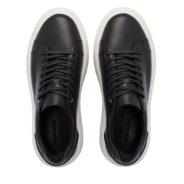 Siyah Deri Erkek Sneaker - E25S1AY57537-A23 - 5