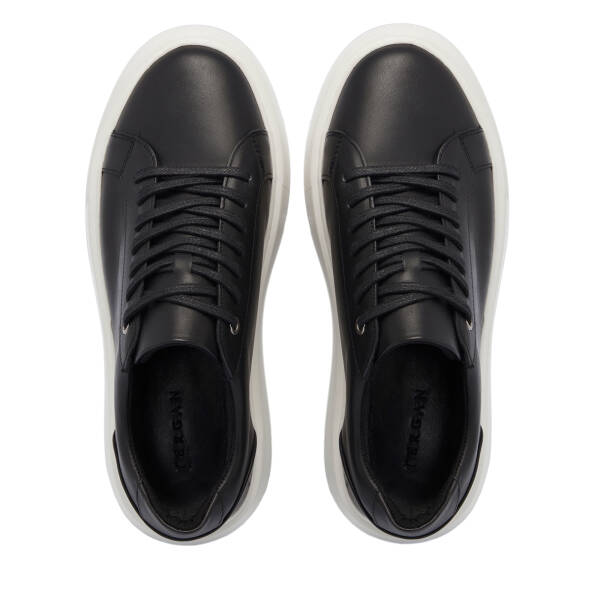 Siyah Deri Erkek Sneaker - E25S1AY57537-A23 - 5