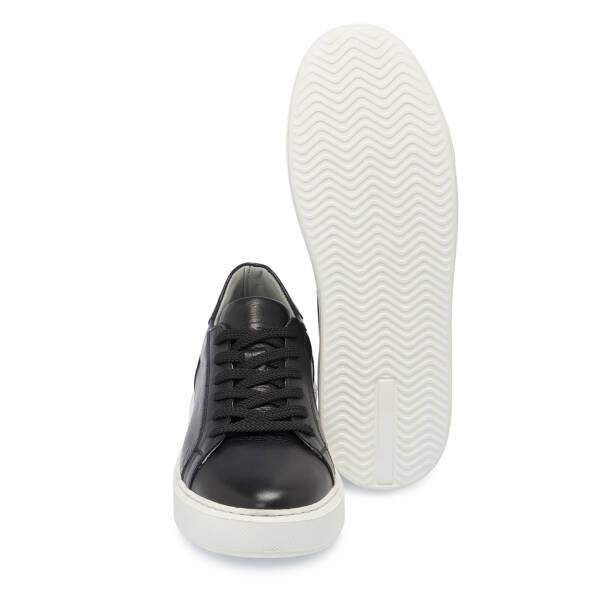 Siyah Deri Erkek Sneaker - E25S1AY57538-A23 - 4