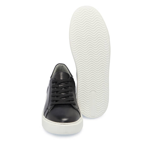 Siyah Deri Erkek Sneaker - E25S1AY57538-A23 - 4
