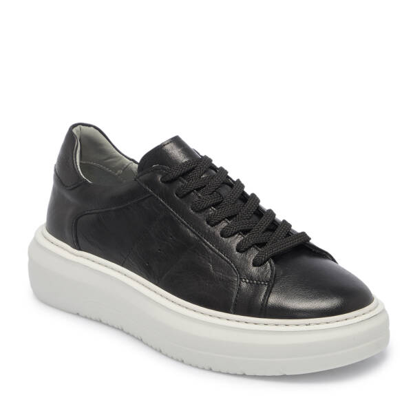 Siyah Deri Erkek Sneaker - E25S1AY57539-A23 - 1