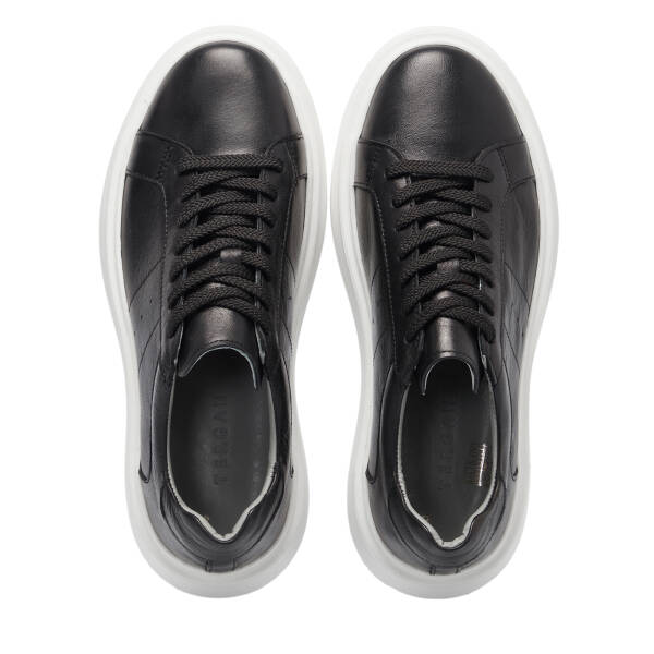 Siyah Deri Erkek Sneaker - E25S1AY57539-A23 - 5