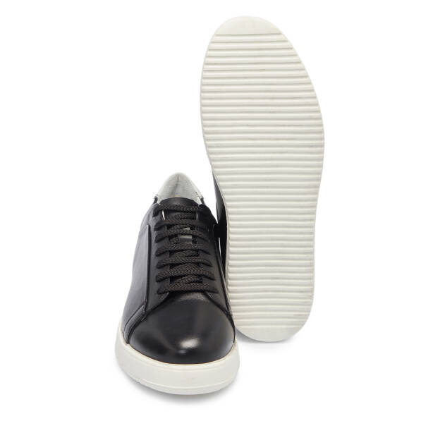 Siyah Deri Erkek Sneaker - E25S1AY57540-A23 - 4