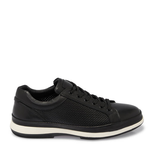 Siyah Deri Erkek Sneaker - E25S1AY57541-A23 - 3
