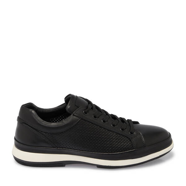 Siyah Deri Erkek Sneaker - E25S1AY57541-A23 - 3