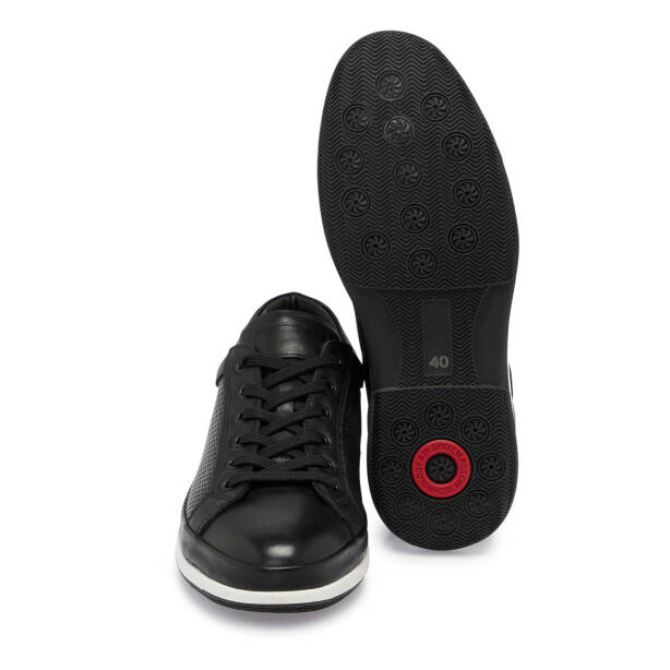 Siyah Deri Erkek Sneaker - E25S1AY57541-A23 - 4