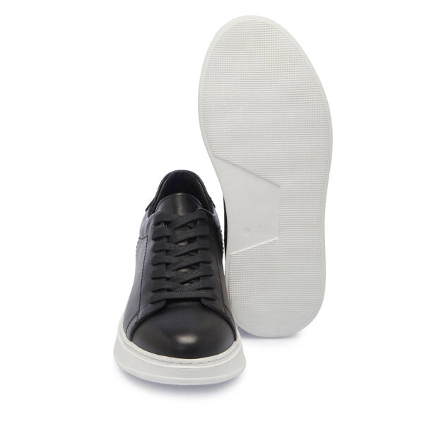 Siyah Deri Erkek Sneaker - E25S1AY57542-A23 - 4