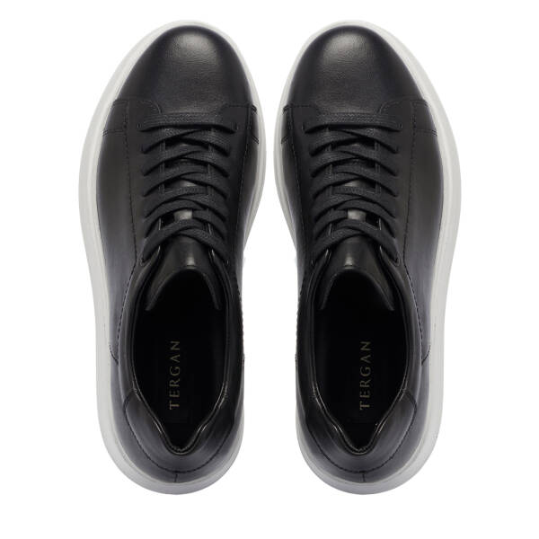 Siyah Deri Erkek Sneaker - E25S1AY57542-A23 - 5