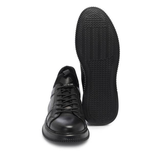 Siyah Deri Erkek Sneaker - E25S1AY57543-A23 - 4