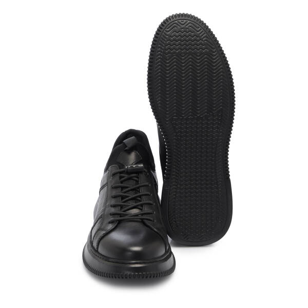 Siyah Deri Erkek Sneaker - E25S1AY57543-A23 - 4