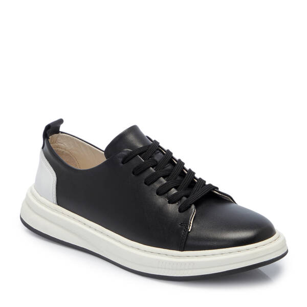 Siyah Deri Erkek Sneaker - E25S1AY57544-A23 - 1