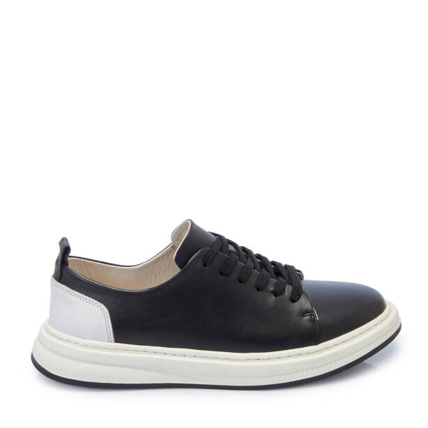 Siyah Deri Erkek Sneaker - E25S1AY57544-A23 - 3