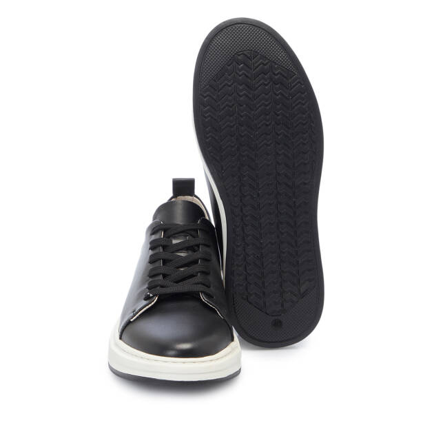 Siyah Deri Erkek Sneaker - E25S1AY57544-A23 - 4