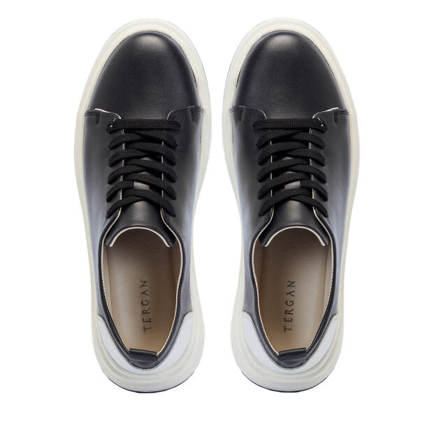 Siyah Deri Erkek Sneaker - E25S1AY57544-A23 - 5