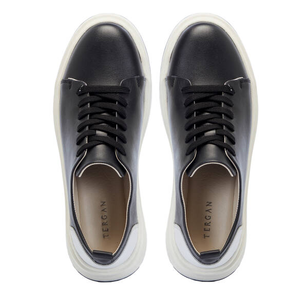 Siyah Deri Erkek Sneaker - E25S1AY57544-A23 - 5