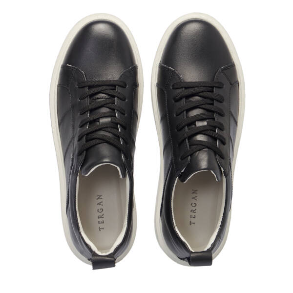 Siyah Deri Erkek Sneaker - E25S1AY57545-A23 - 5