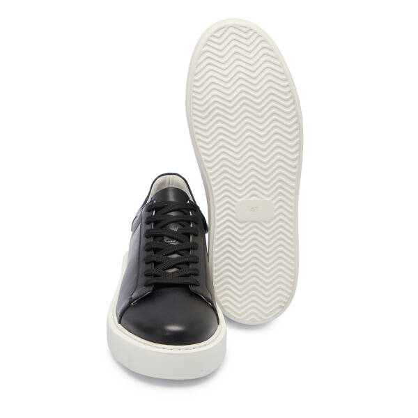 Siyah Deri Erkek Sneaker - E25S1AY57546-A23 - 4