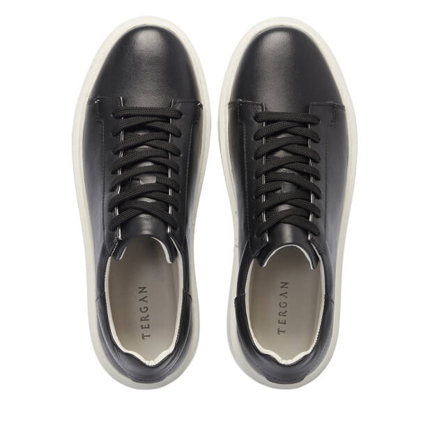 Siyah Deri Erkek Sneaker - E25S1AY57546-A23 - 5