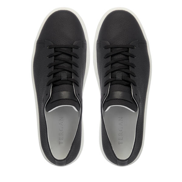 Siyah Deri Erkek Sneaker - E25S1AY57547-A23 - 5