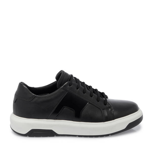 Siyah Deri Erkek Sneaker - E25S1AY57548-A23 - 3