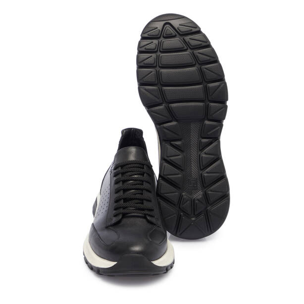 Siyah Deri Erkek Sneaker - E25S1AY57552-A23 - 4