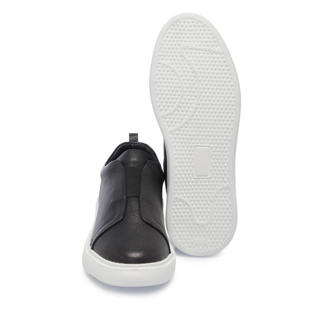 Siyah Deri Erkek Sneaker - E25S1AY57560-A41 - 4