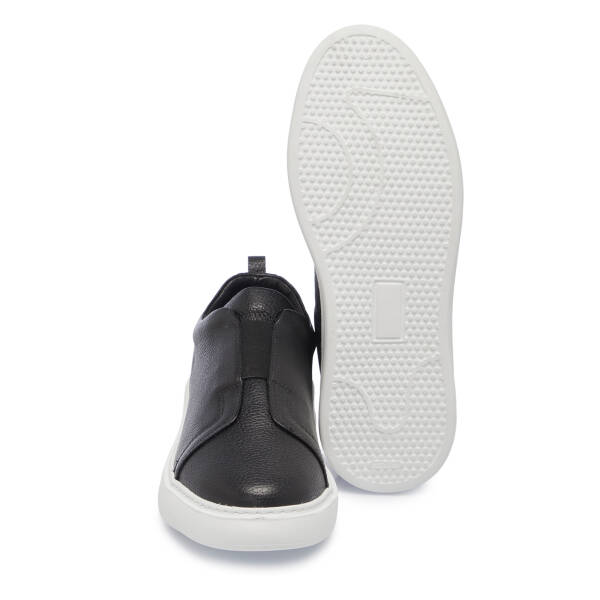 Siyah Deri Erkek Sneaker - E25S1AY57560-A41 - 4