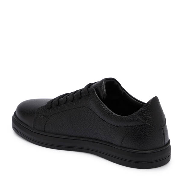 Siyah Hakiki Deri Erkek Sneaker - E25S1AY57657-A41 - Tergan