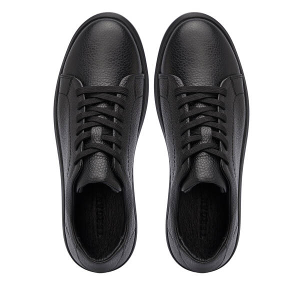 Siyah Hakiki Deri Erkek Sneaker - E25S1AY57657-A41 - 5