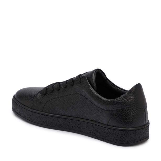 Siyah Hakiki Deri Erkek Sneaker - E25S1AY57658-A41 - Tergan
