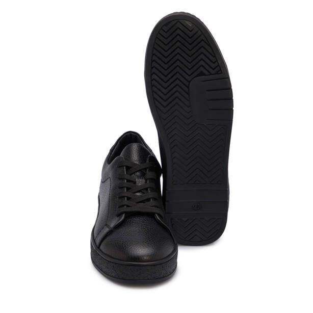 Siyah Hakiki Deri Erkek Sneaker - E25S1AY57658-A41 - Tergan