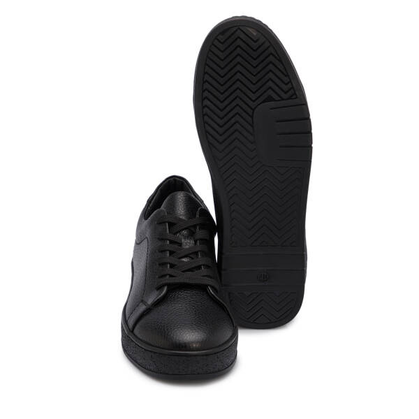 Siyah Hakiki Deri Erkek Sneaker - E25S1AY57658-A41 - 4