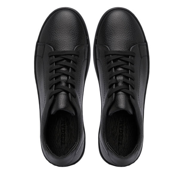 Siyah Hakiki Deri Erkek Sneaker - E25S1AY57658-A41 - Tergan