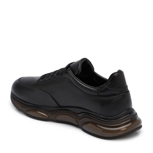 Siyah Hakiki Deri Erkek Sneaker - E25S1AY57663-A41 - Tergan