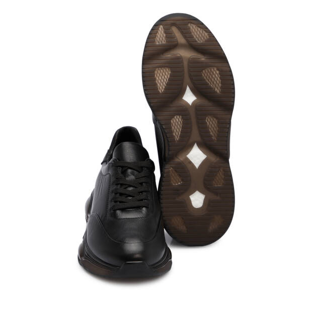 Siyah Hakiki Deri Erkek Sneaker - E25S1AY57663-A41 - Tergan