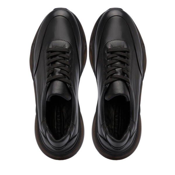 Siyah Hakiki Deri Erkek Sneaker - E25S1AY57663-A41 - 5