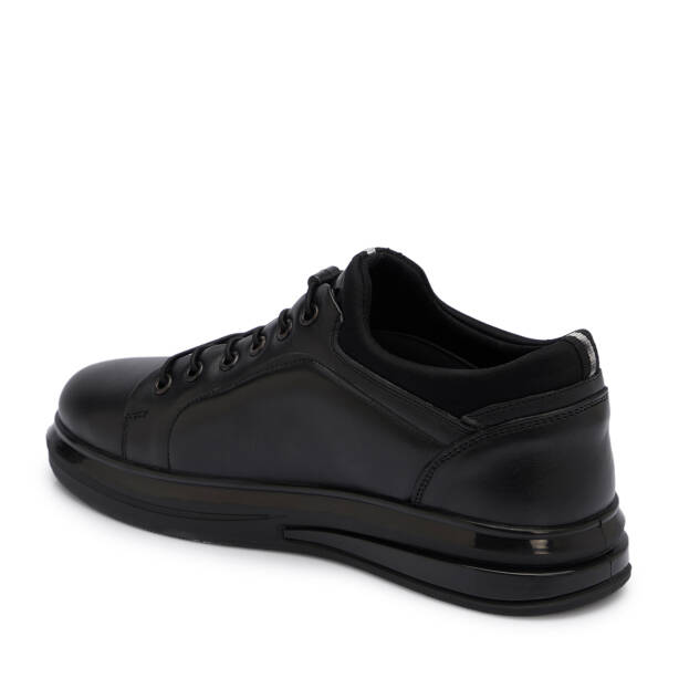 Siyah Hakiki Deri Erkek Sneaker - E25S1AY57665-A41 - Tergan