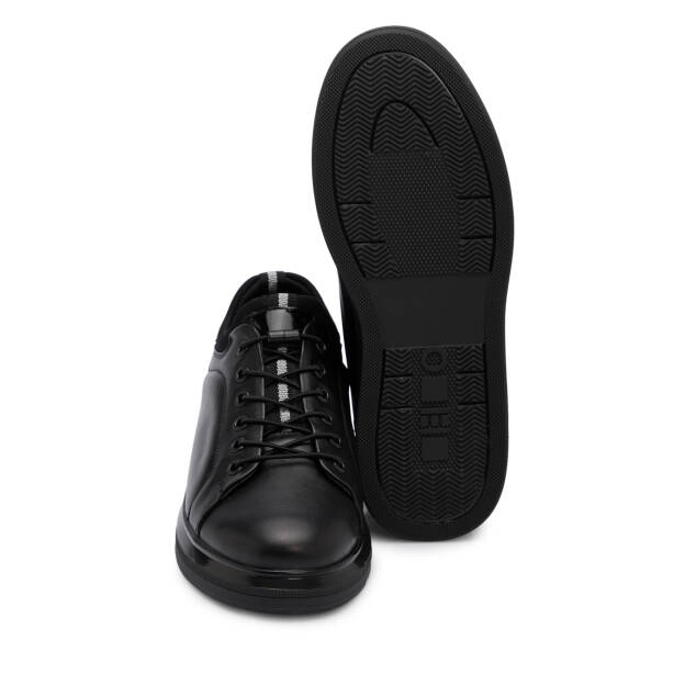 Siyah Hakiki Deri Erkek Sneaker - E25S1AY57665-A41 - Tergan