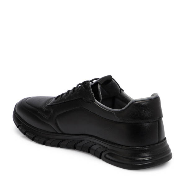 Siyah Hakiki Deri Erkek Sneaker - E25S1AY57666-A23 - 3