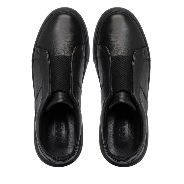 Siyah Hakiki Deri Erkek Sneaker - E25S1AY57668-A41 - Tergan