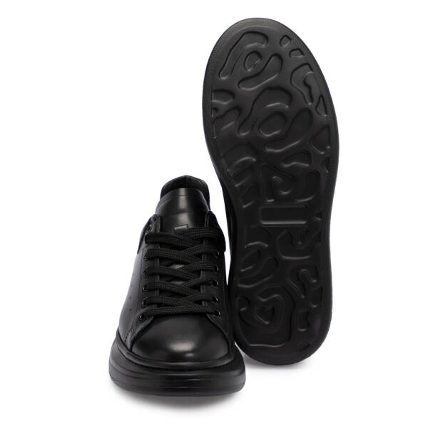 Siyah Hakiki Deri Erkek Sneaker - E25S1AY57669-A23 - 4